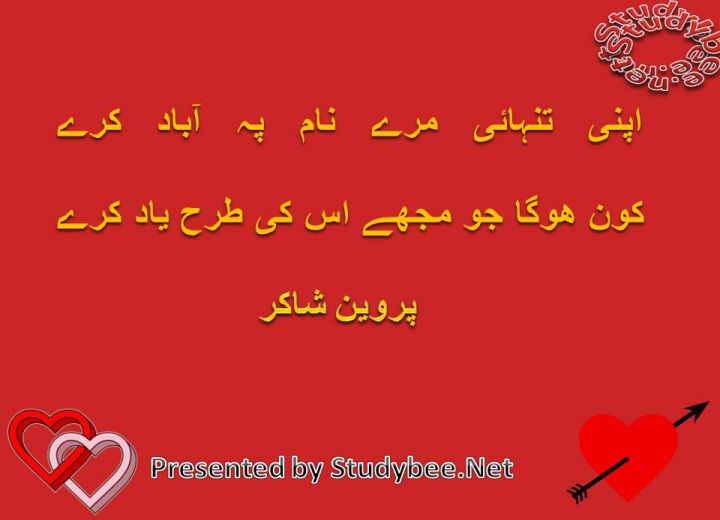 Apny tanhay mery nam p abad kary kon hoga jo muj us ky tarha yad kary