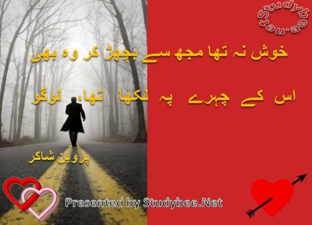 Khush na tha muj say bhichr kr wo bhi us kay chehray pay likha tha logo