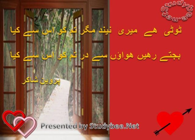 Tooty hy mery neend magr tum ko is say kya bajtay rahen hawaon say dar tum ko say kya