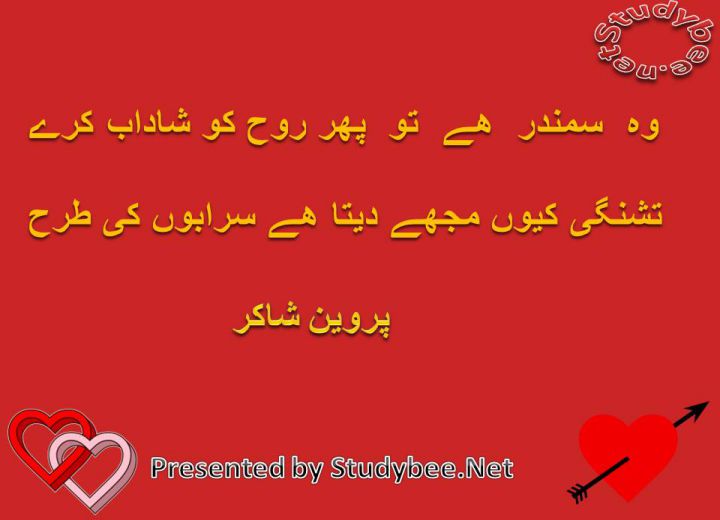 Wo samandar hy to phir rooh ko shadab karay tashangy kyun muj deta hy sarabon ky tarha