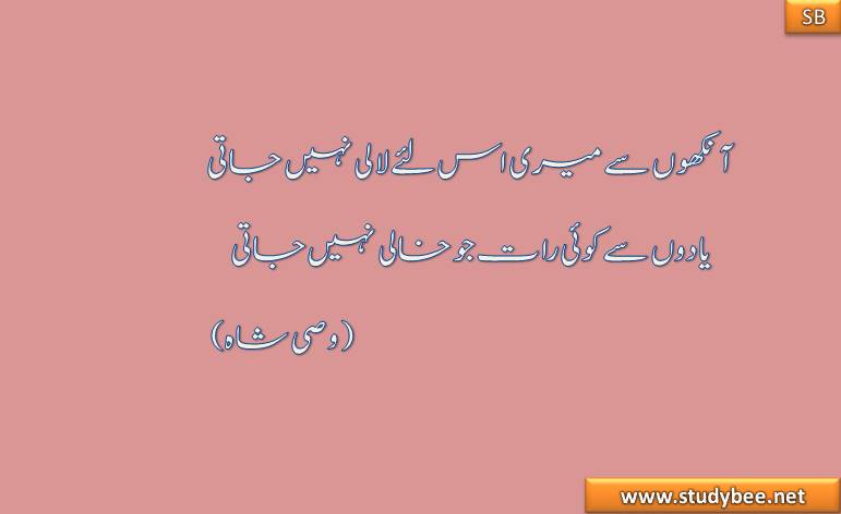 ankhon sy mery is lye laly nhy jaty yadon say koi rat jo khaly nhy jaty