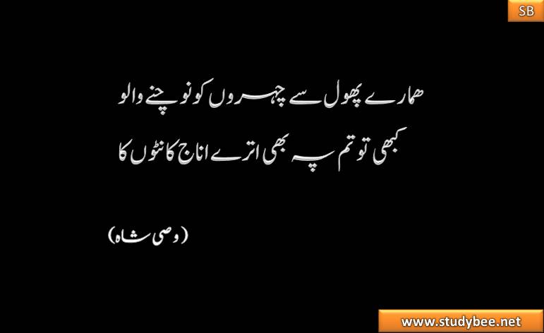 hamary phool say chehron ko nochnay walo kabhy to tum p b utry anaj kanton ka