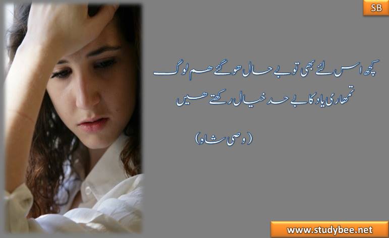 kuch is liye b to behal ho gye ham log, tumhary yad ka be had khyal rakhty hain