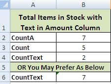 Count text cells in Excel