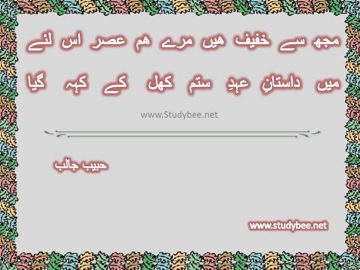 Muj say khafeef hain mery ham asr is liye, main dastan e ahd sitam khul k keh gya