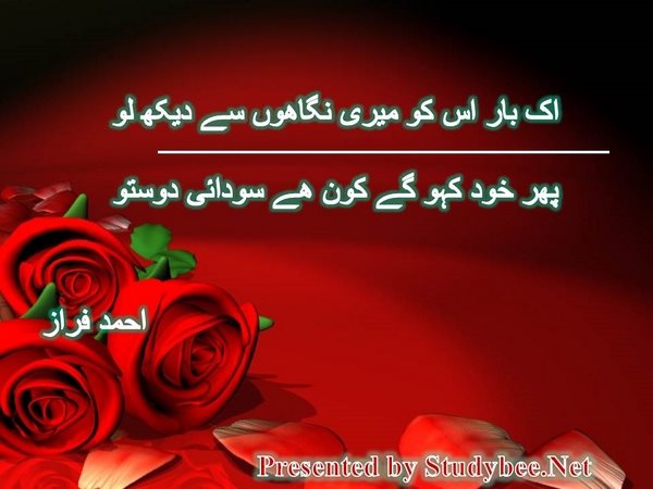 اک بار اس کو میری نگاھوں سے دیکھ لو پھر خود کہو گے کون ھے سودائی دوستو