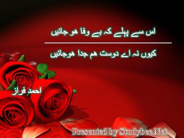 اس سے پہلے کہ بے وفا ھو جائیں کیوں نہ اے دوست ھم جدا ھوجائیں