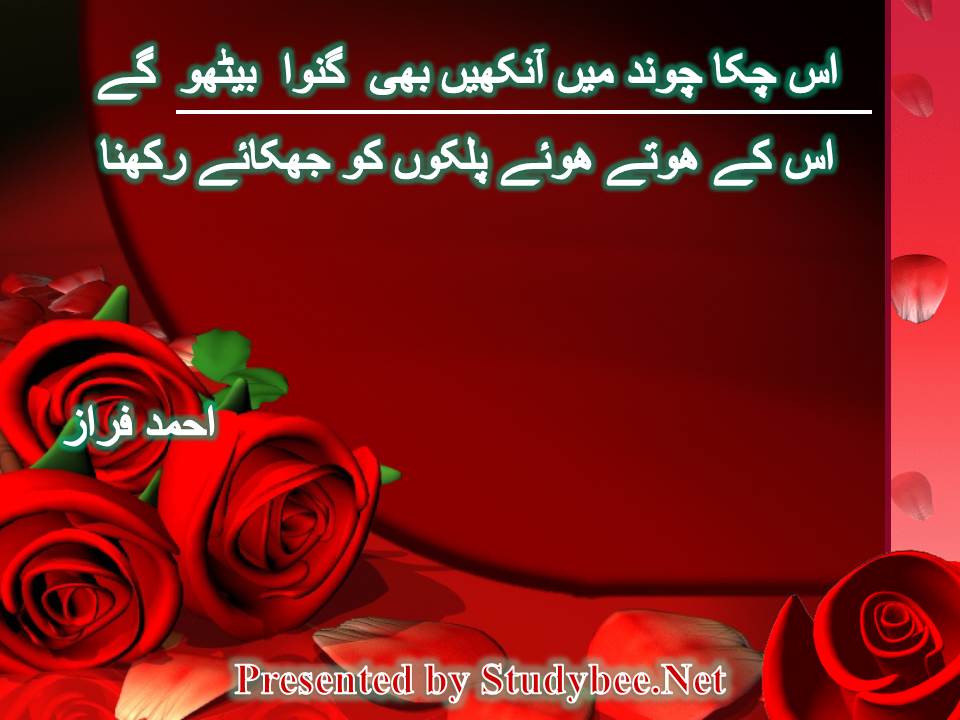 اس چکا چوند میں آنکھیں بھی گنوا بیٹھو گے اس کے ھوتے ھوئے پلکوں کو جھکائے رکھنا
