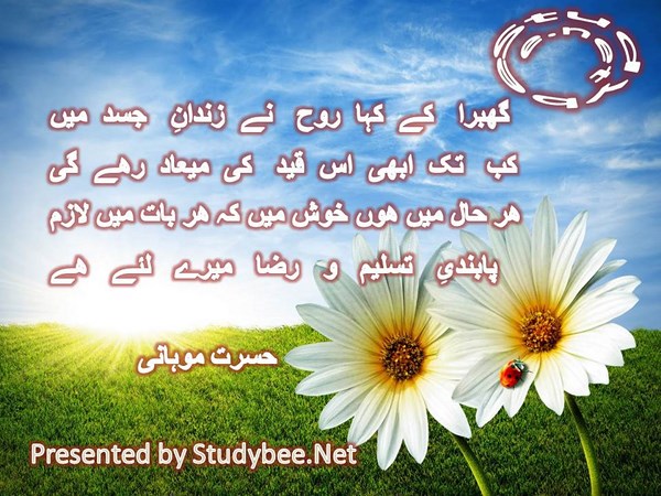Ghabra kay kaha rooh nay zindan e jisd main, kab tak abhi is qed ki mayad rahy gy-Hasrat Mohani Religious Poetry