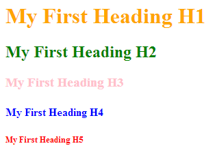 HTML Heading styles