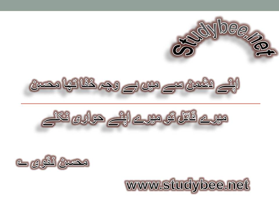 Social Poetry apnay dushman say main be waja khafa tha mohsin, mery qatil mery masiha nikaly