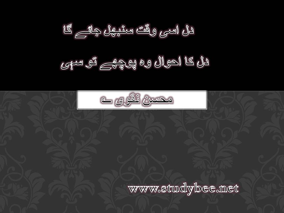 Dil usy waqt sanbhal jaye ga, mery basty say wo guzray to sahi