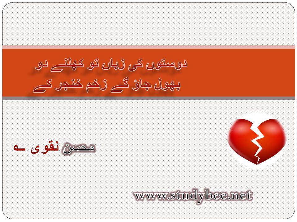 Doston ki zuban to khulnay do, bhool jao gay zakhm khanjar kay