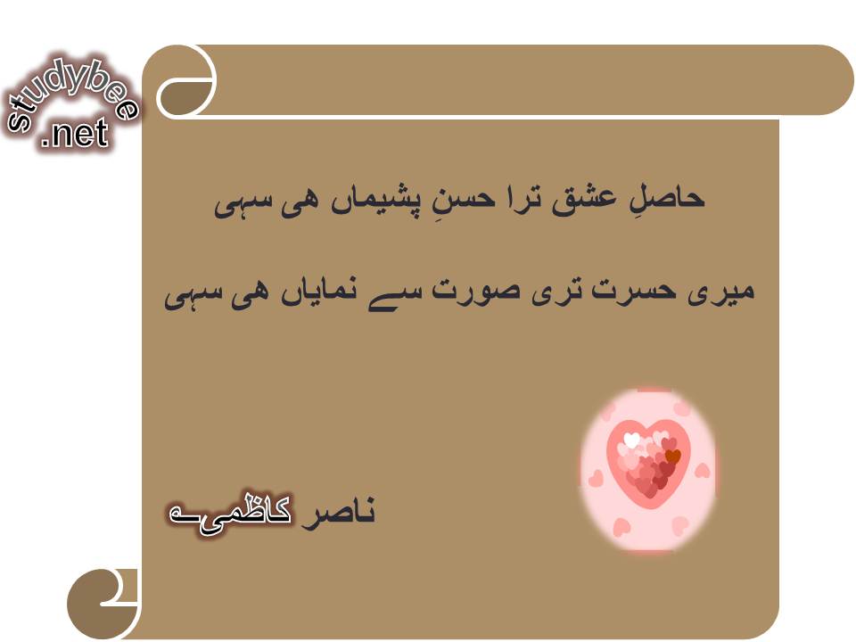 Hasil e ishq tera husn e pasheman he sahi, meri hasrat teri surat se numayan he sahi