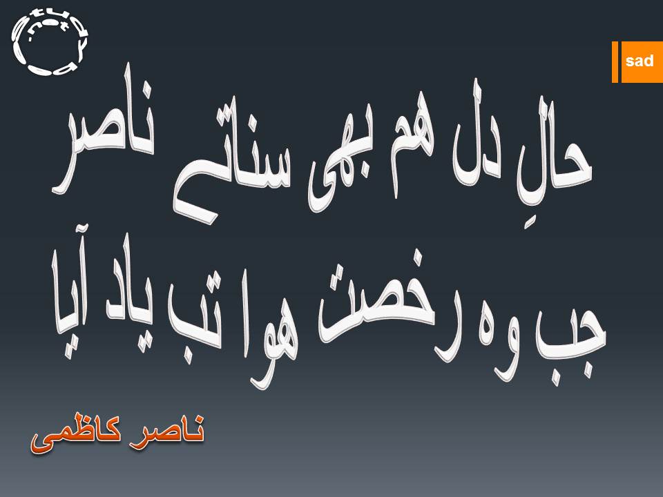 Hal e dil ham bhi sunatay nasir, jab wo rukhsat huwa tab yad aya
