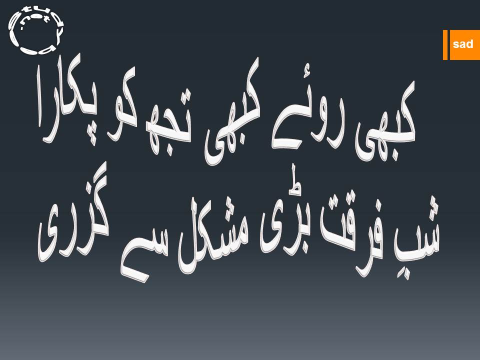 Kabhi roye kabhi tuj ko pukara, shab e furqat badi mushkil say guzri