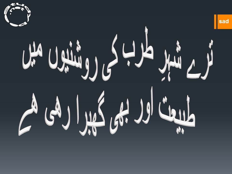 Tery shehr e tarb ki roshniyon main, tabiyat aur bhi ghabra rahi hy