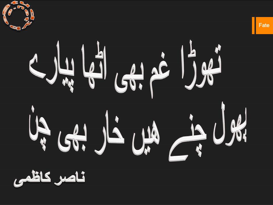 Thora gham bhi utha pyaray, phool chunay hain khar bhi chun