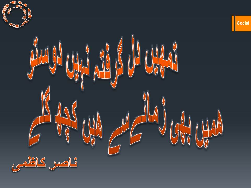 Tumhen dil garifta nahi dosto, hamen bhi zamanay se hain kuch gilay