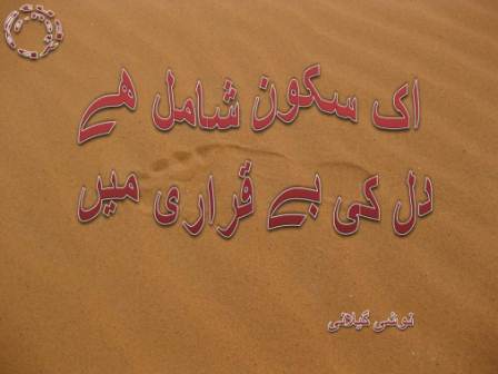 Ik sakoon shamil hy, dil ki beqarary main
