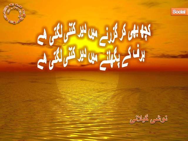 Kuch bhi kar guzarny main der kitni lagti hy, barf ke pighalnay main der kitny lagti hy