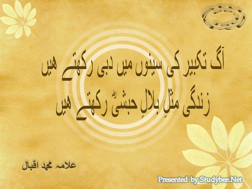 Aag takbeeron ki seenon main dabi rakhtay hain, zindgi misl e bilal habshi rakhtay hain