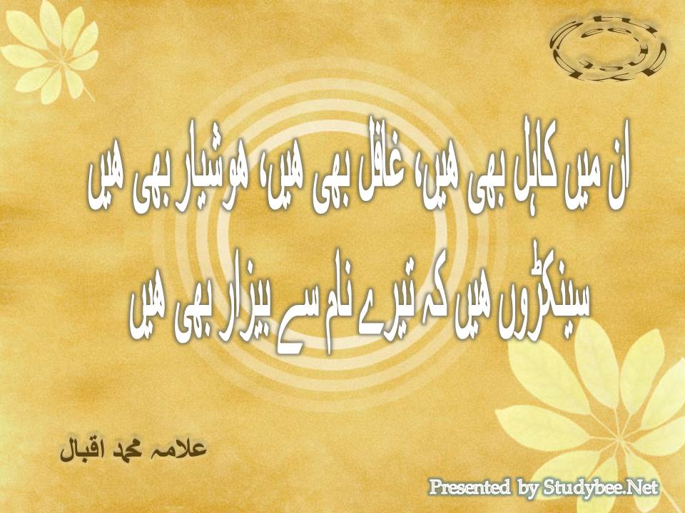 Un main kahil bhi hain ghafil bhi hain hoshyar bhi hain, senkron hain ke tery nam se bezar bhi hain