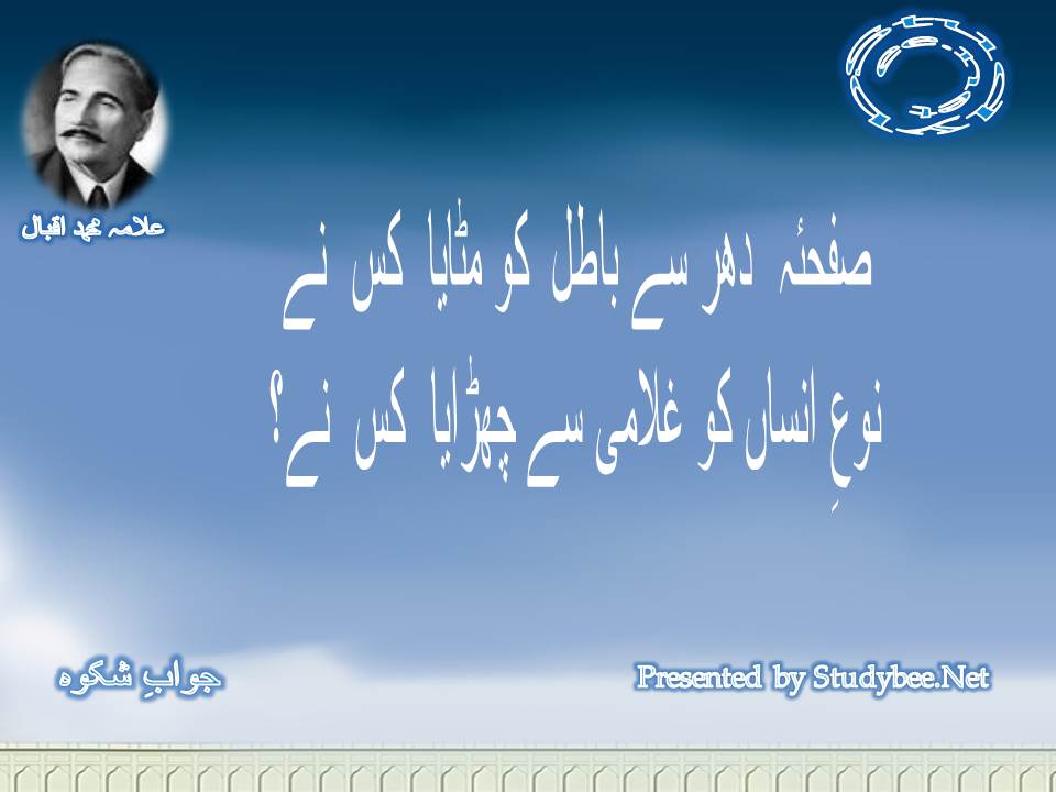 Safha e dohr se batil ko mitaya kis ne,